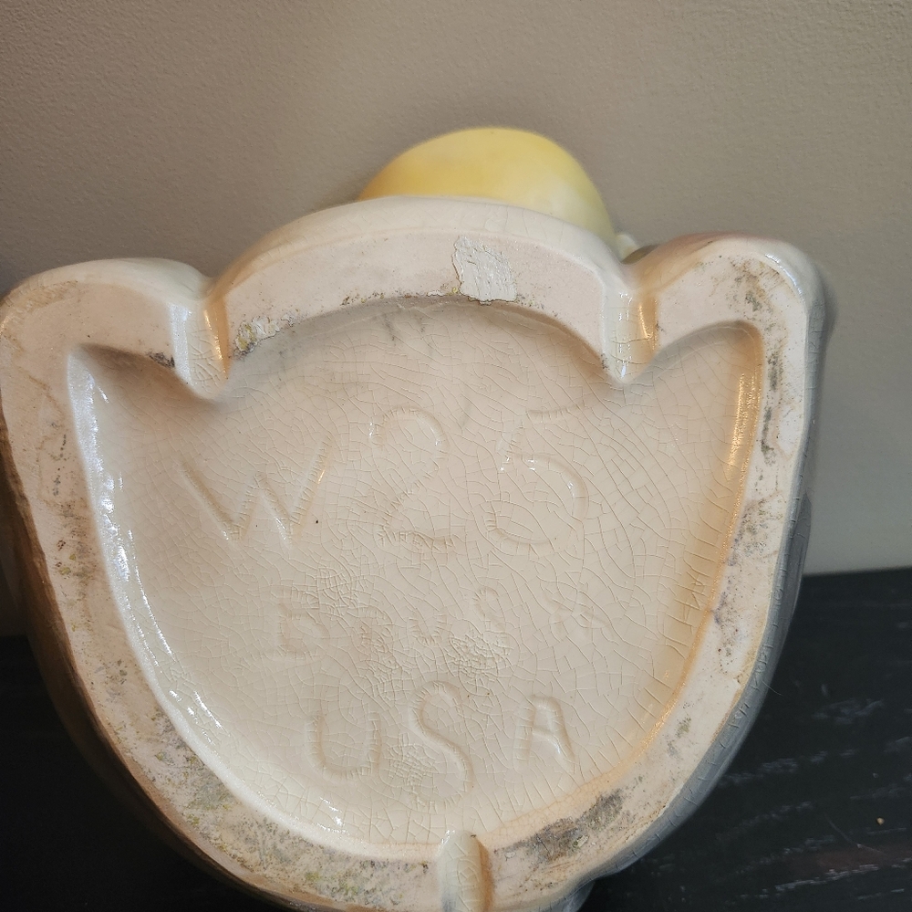 Vintage Brush McCoy Pottery Happy Bunny Chef Rabbit Cookie Jar Rare 1960's - Picture 7 of 10